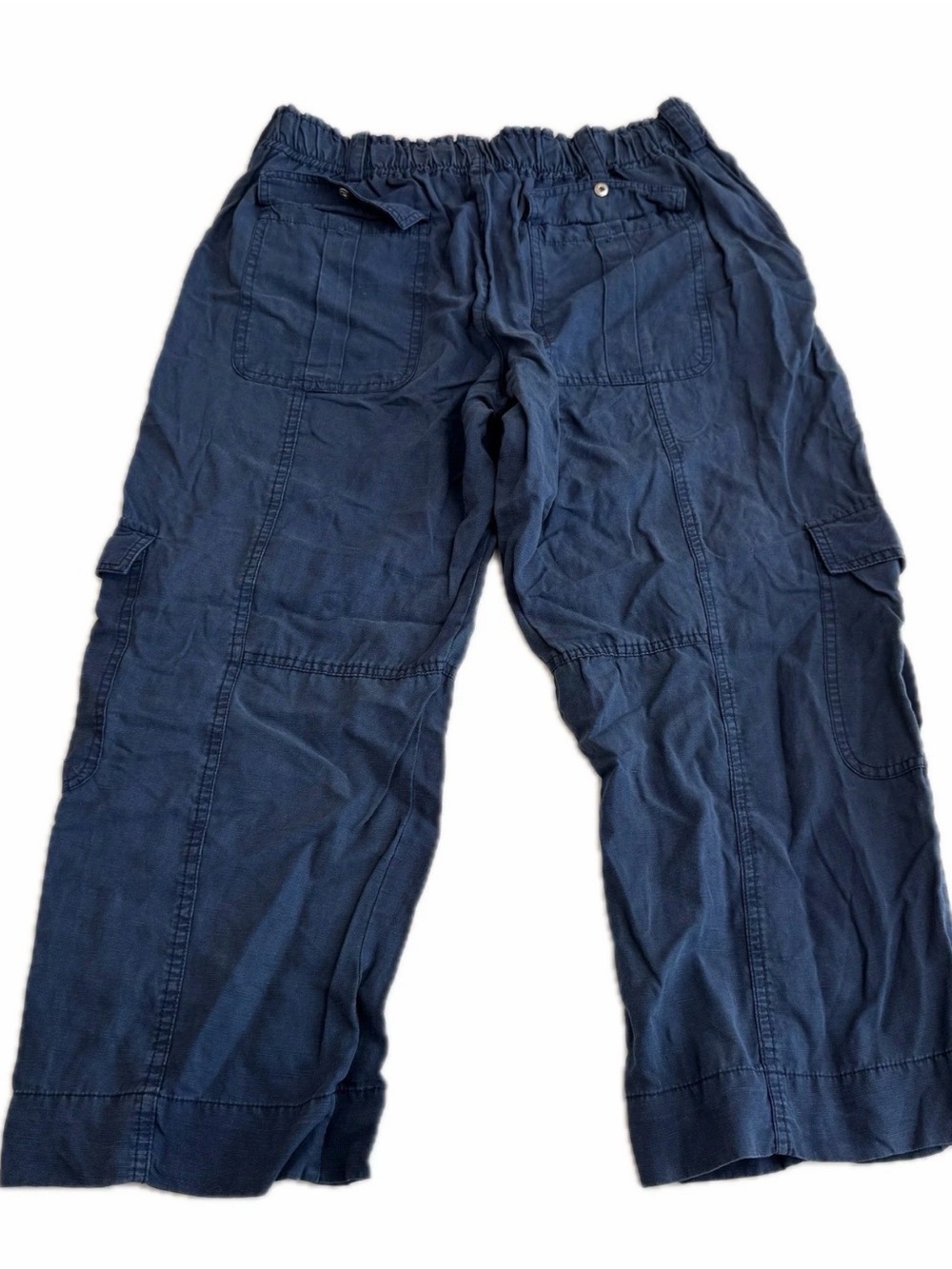 ZARA Navy Wide-Leg Cargo Pants